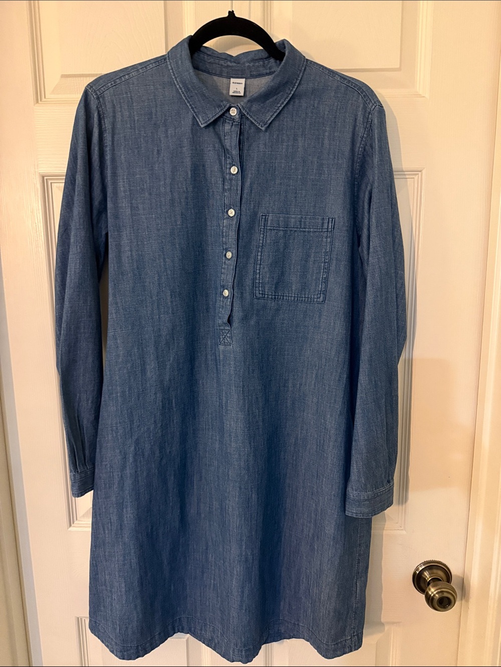 Old Navy Chambray Popover Shirt Dress in 100% Cotton